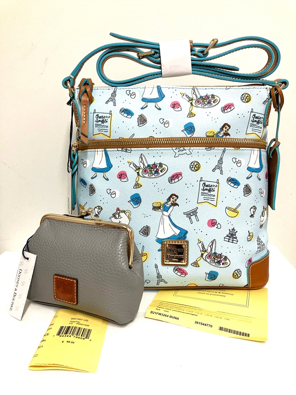 Dooney & Bourke Belle Epcot International Food & Wine Crossbody & Kisslock NWT